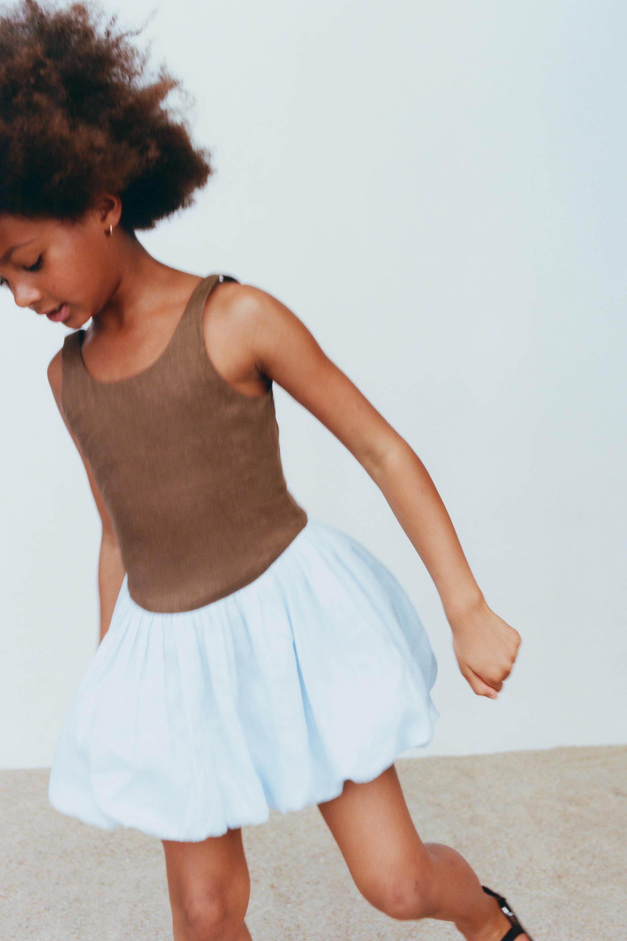 100% LINEN COLOR BLOCK DRESS